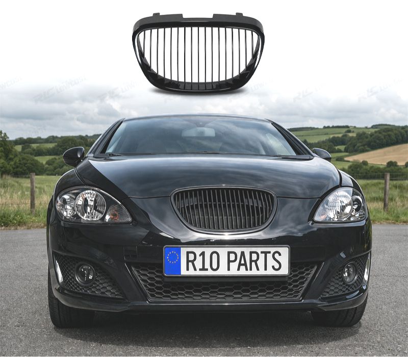 GRELHA FRONTAL SEM SÍMBOLO SEAT LEON II 2 1P 09-12 TOLEDO III 3 5P 09- ALTEA 5P 09- PRETO
