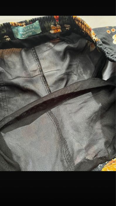 Szorty kąpielowe męskie Primark M granatowe w azjatyckie ryby i kwiaty