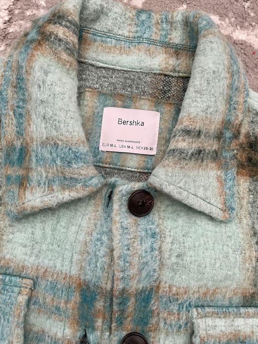 Тепла сорочка рубашка пальто з вовною Bershka