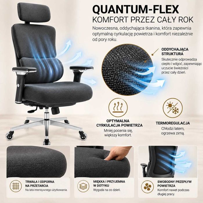 Fotel biurowy krzesło biurowe ergonomiczne ProSeat - Outlet