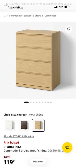Cómoda IKEA storlinka — 50 €