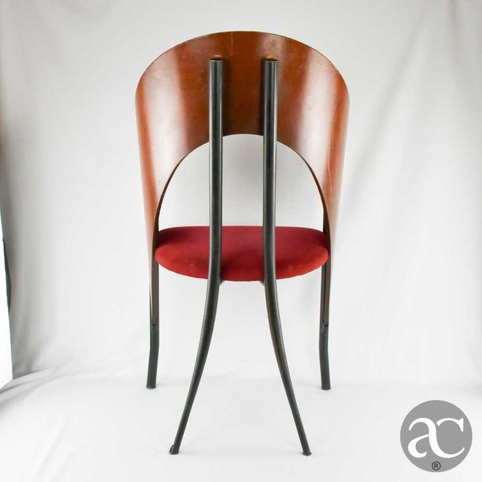 Conjunto de 3 cadeiras estilo Art Déco, em madeira, tecido e metal