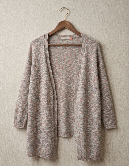 melange cardigan House XS/S oversize luźny sweter narzutka wielokolorowy