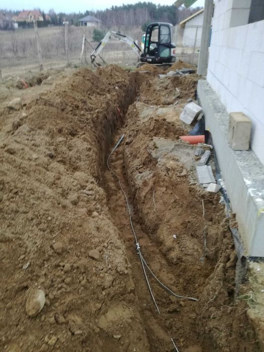 Usługi minikoparką, prace ziemne, minikoparka, koparka, przyłącza