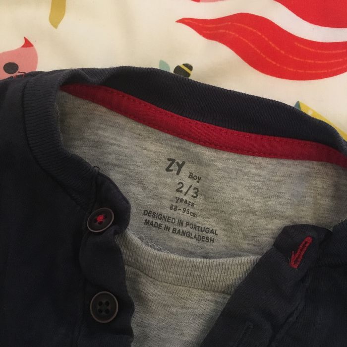 3 camisolas algodao, manga comprida - kiabi, zippy, mo