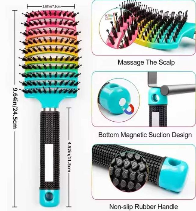 4 x super szczotka do włosów z WŁOSIEM DZIKA, nie ciągnąca, delikatna