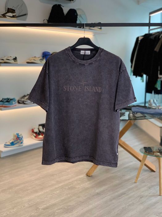 Футболка STONE ISLAND Garment-Dyed T-Shirt Washed Black SI0262-WBK