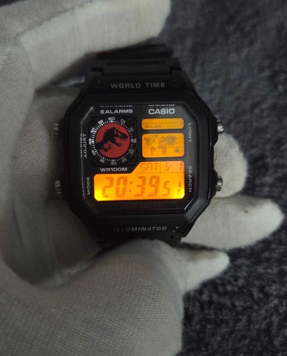 Casio Royale JURASSIC PARK V2 MOD – AE-1200WH – Fabrycznie Nowy