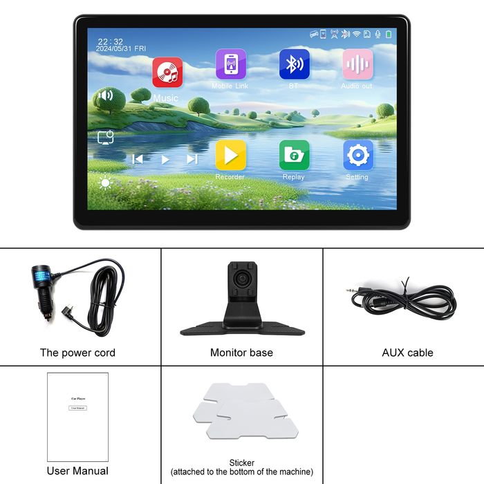 Rádio Android Auto Carplay 8 polegadas IPS Cámara DVR 2.5K FM BT NOVO