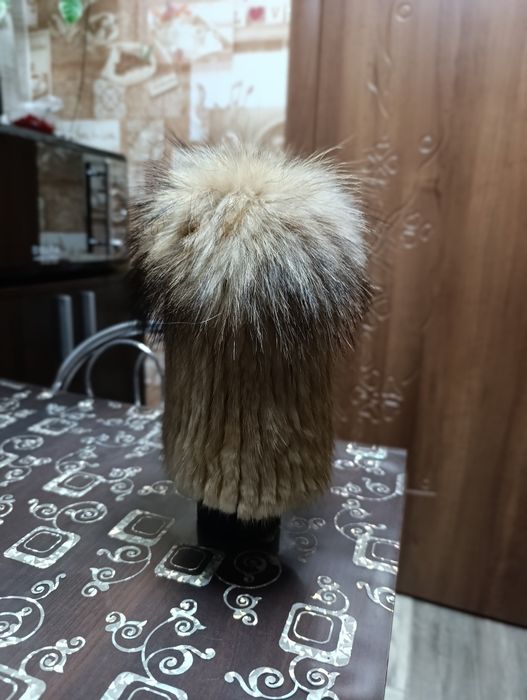 Детские парка с натуральным мехом, шапка норка