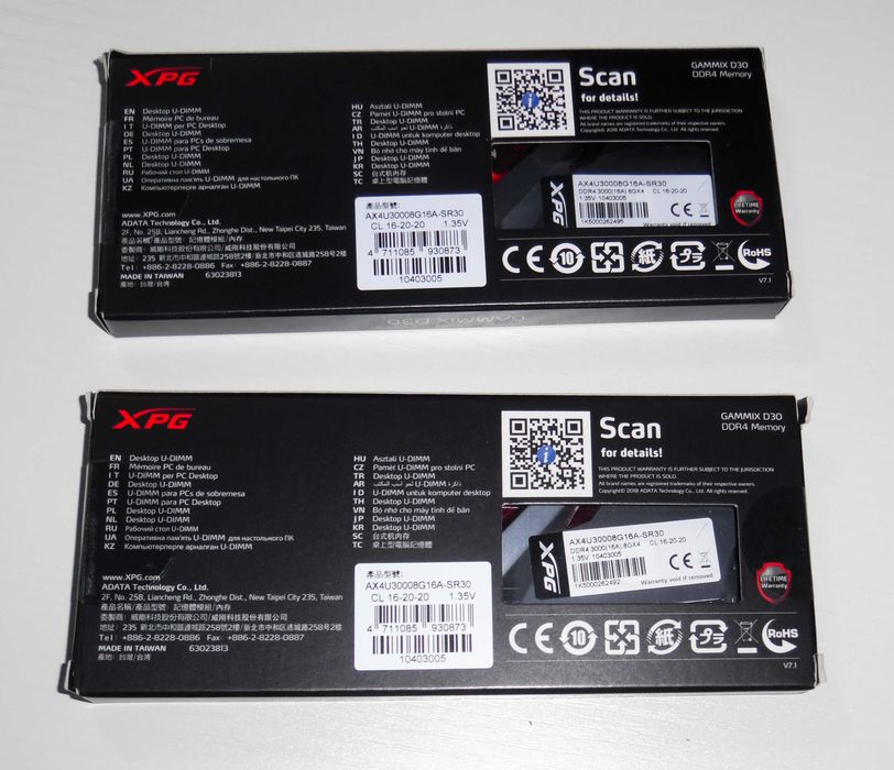 16GB DDR4 Gammix D30 XPG 3000MHz (8GBx2)