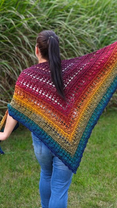 Chusta szydełkowa ombre