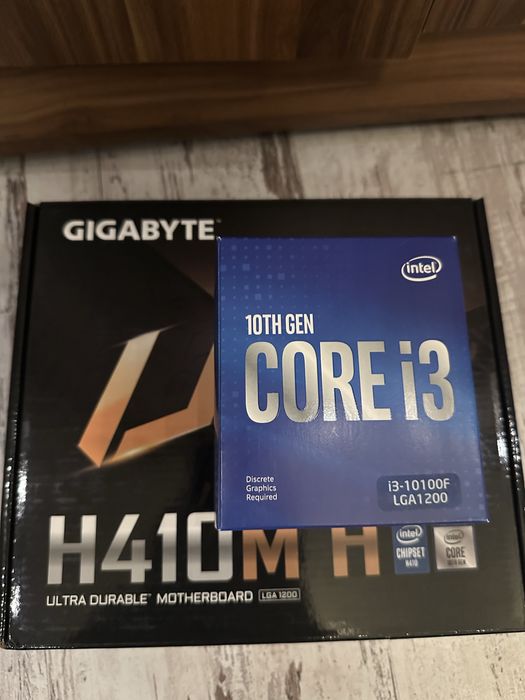 Cpu I3-10100f + plyta gigabyte h410