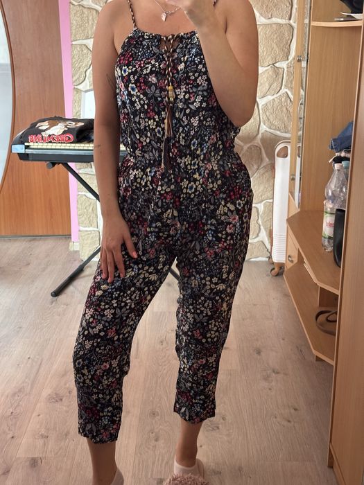 Boho kombinezon w kwiaty 36 S 100% wiskoza