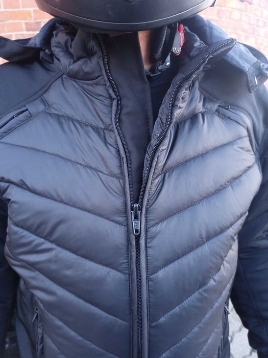 Lekka Bezpieczna kurtka Motocyklowa Czarno Siwa Ochraniacze  Nowość