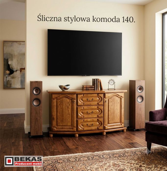 Prześliczny Słupek Witryna 73` Dębowy Dąb Rustikal Producent BEKAS Meble