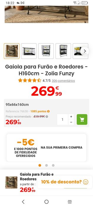 Gaiola Zolia, usada , funcional