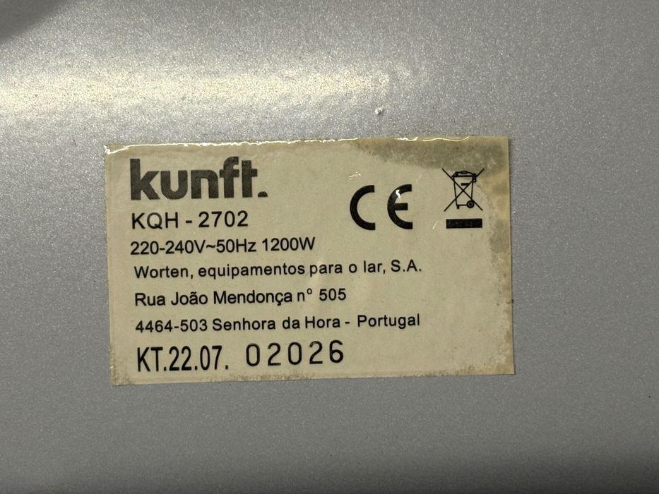 Aquecedor parede infravermelhos  Kunft 1200W