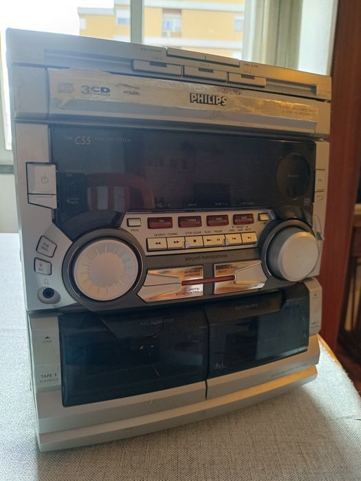 Aparelhagem Philips FW-C55 Mini Hi-Fi System-2x80W(peças ou reparacao)