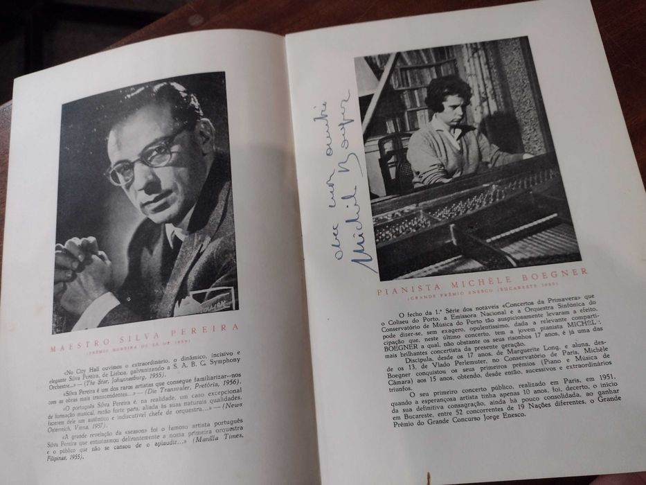 Livro Programa Pianista Michèle Boegner Autografado 1959