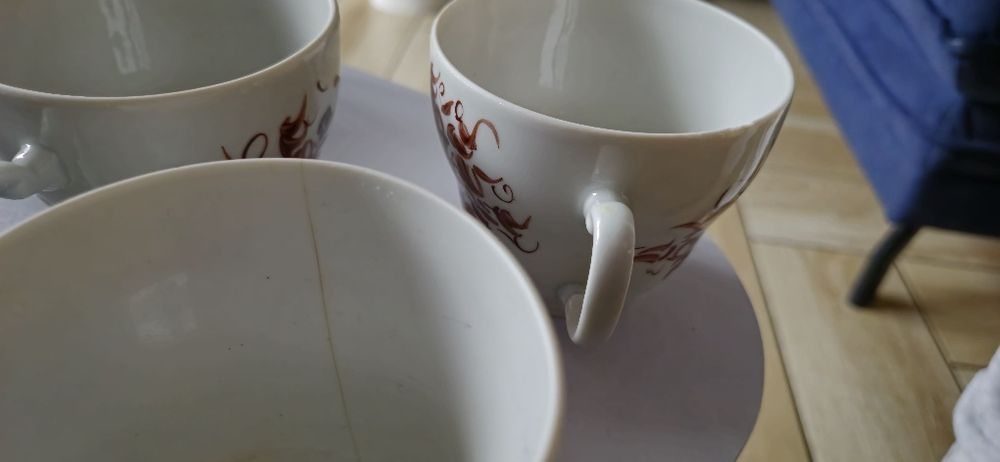 # PIĘKNY # zestaw kawowy delikatny PORCELANA serwis dzbanek