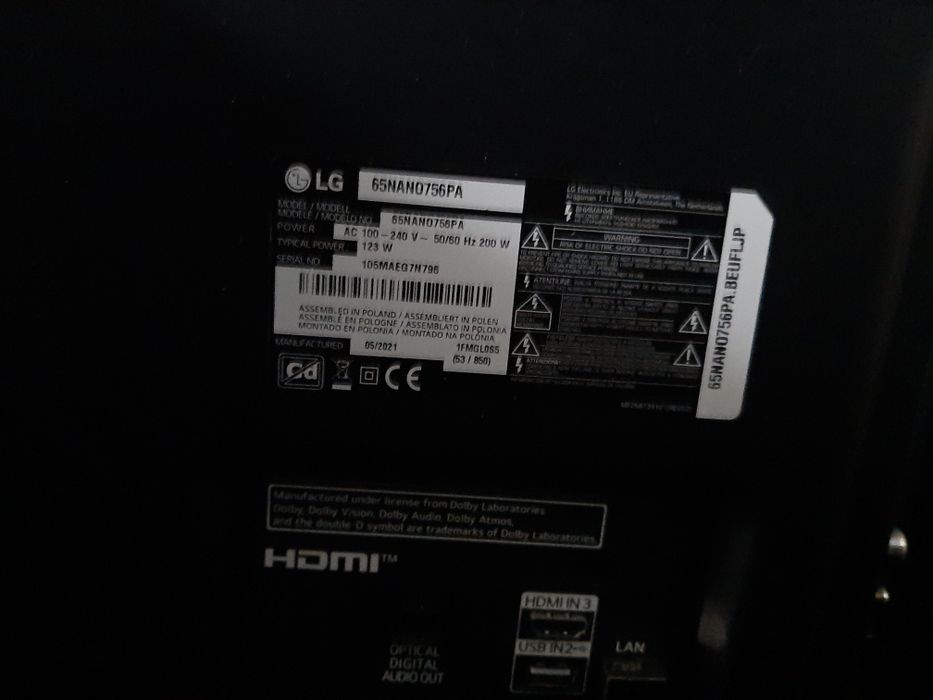 Peças LG Nano756PA OLED65 UP65