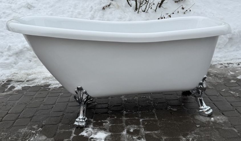 Ванна акрилова на левових лапах 153 см ретро ванна (00248+)