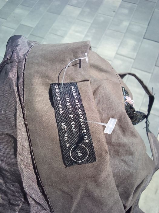 AllSaints sukienka khaki brązowa XL