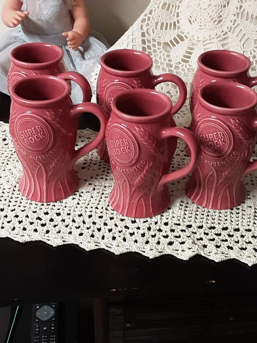 6 canecas  em cerâmica  da cerveja SUPER BOCK