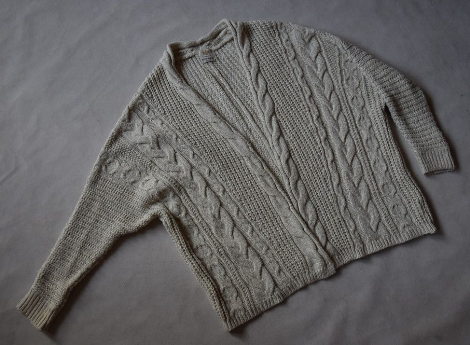 RIVER ISLAND sweter, kardigan, narzutka warkocze oversize M-L