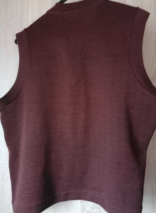 Kamizelka męska dzianinowa, brązowa.Rozmiar M