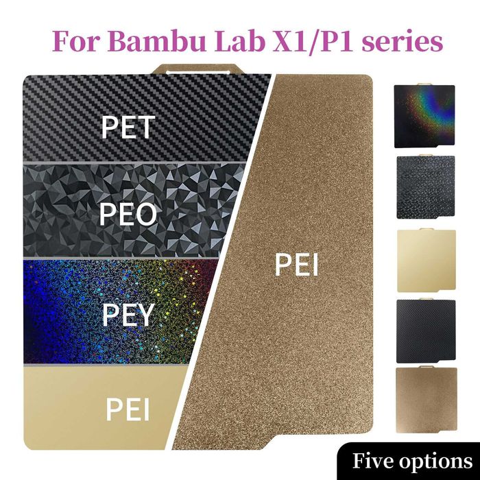 Сталева накладка для 3д принтера 2в1 PEY+PEI Bambu Lab X1 P2S P1 A1
