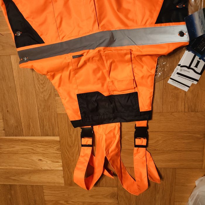 Spodnie robocze zimowe ogrodniczki odblaskowe  L