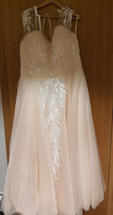 Suknia ślubna boho PLUS SIZE, rozm. 44