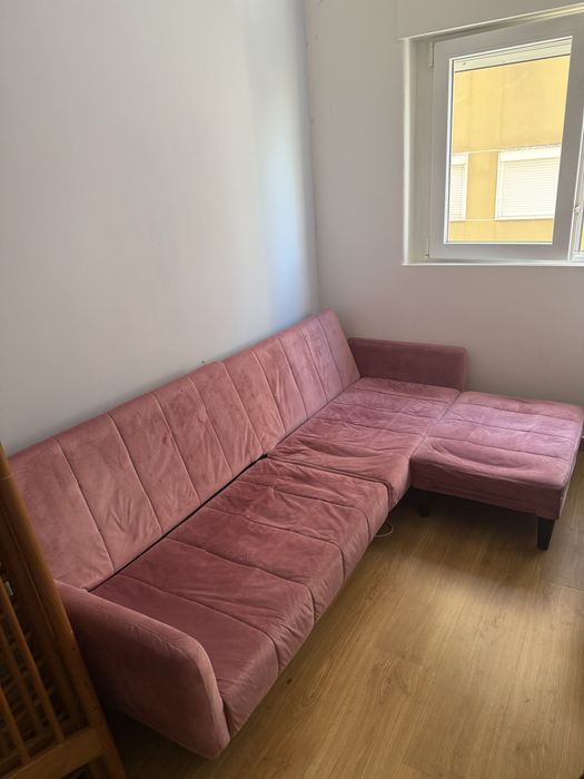Sofá-cama c/ chaise-long movível