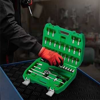 Набір інструментів, 1/4", 46 од., INTERTOOL ET-6046SP