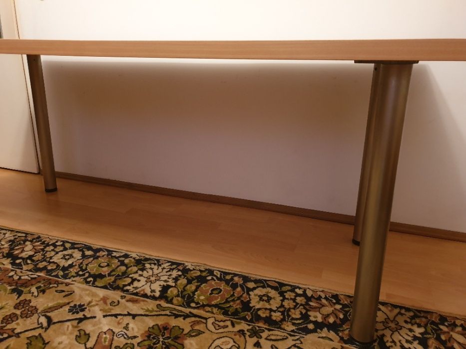 Stół z chromowanymi nogami 180,5x80,5x3,7 buk (**dostępne 8 krzeseł)