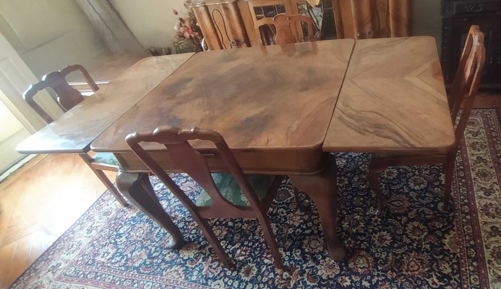 Mobília de Sala de Jantar Clássica – Estilo Queen Anne / Vintage (Madeira Maciça)