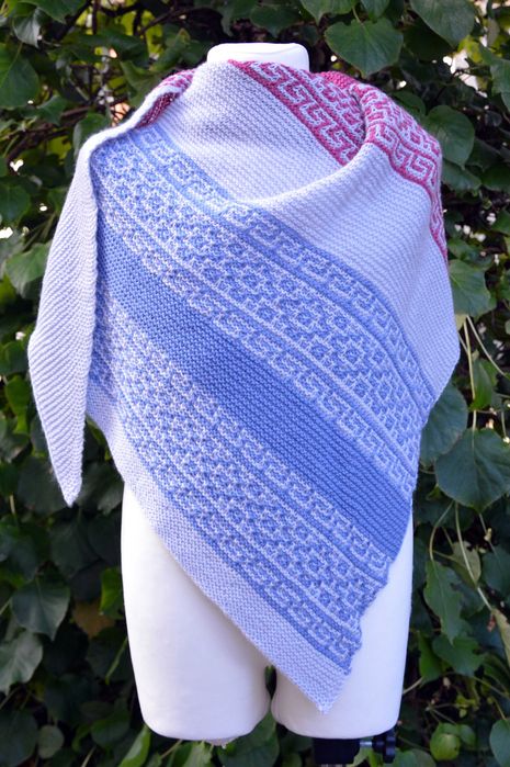 Chusta ręcznie dziana na drutach