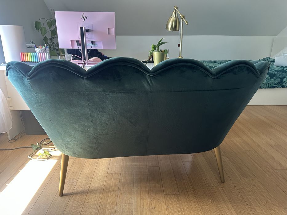Sofa muszla butelkowa zieleń