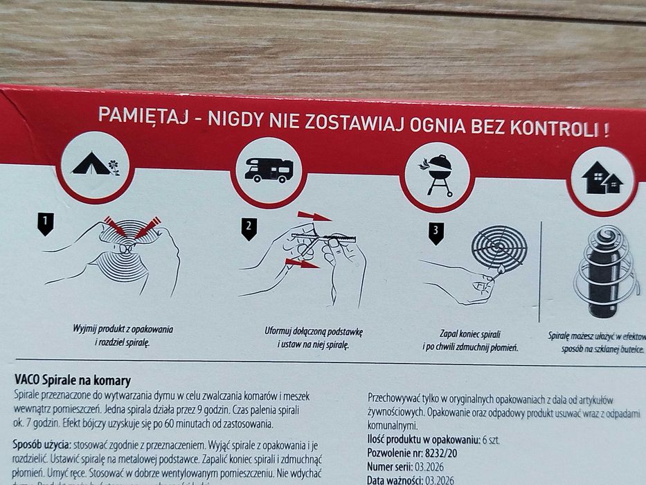 VACO Max, spirale na komary, skuteczna ochrona, 6 szt.