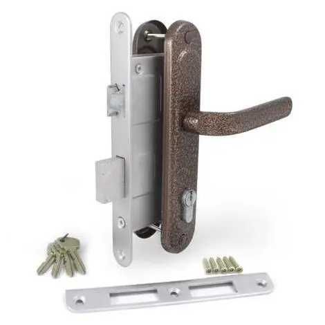 РАСПРОДАЖ  Дверний замок врізний Мотор Січ-ЗВ-7-з ручками мідь