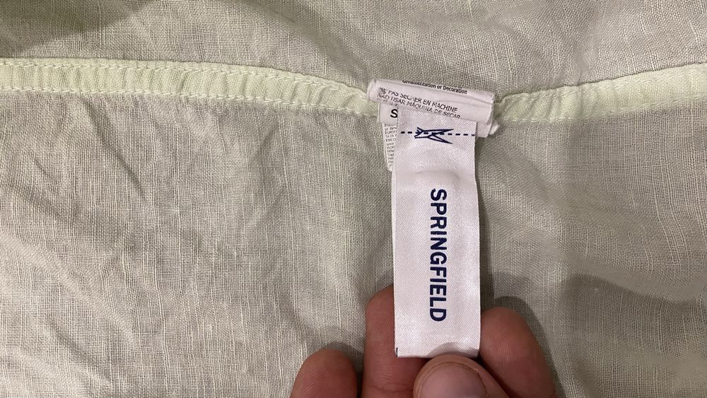 Camisa Springfield em Linho e Algodão Verde Claro – Tamanho L
