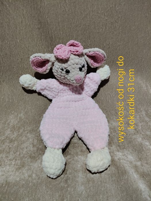 Myszka przytulanka maskotka robiona na szydełku