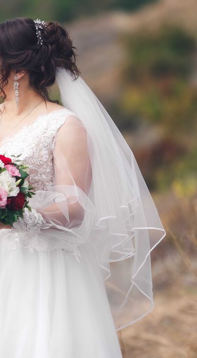 Свадебная фата, Весільна фата двух слойная, 2-х двухуровневая