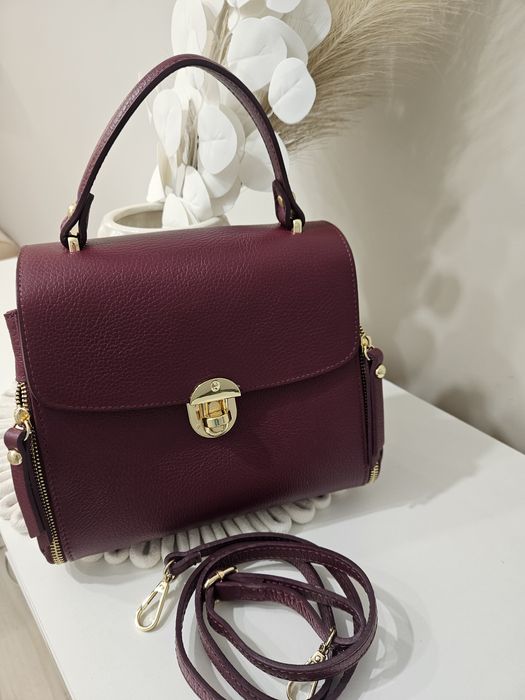 Torebka skóra naturalna typu kuferek