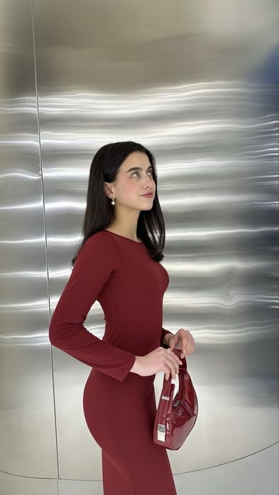 Платья Skims, платье макси, платье бургунди, обтягивующее платье