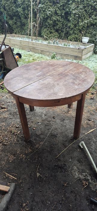 Stół okrągły rozkładany drewniany winted