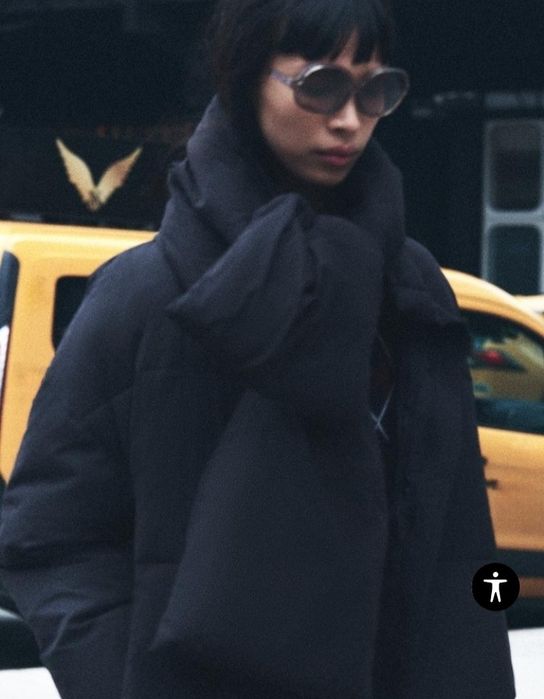 Водовідштовхуючий стьобаний анорак з шарфом від Zara