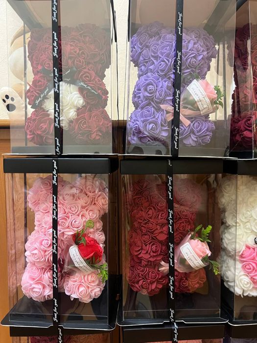 Ведмедик з 3D троянд.Подарунок дівчині на Новий Рік/День Народження